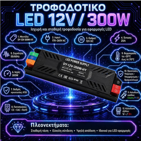 VenCore LED Power Supply Power 300W With Output Voltage 12V