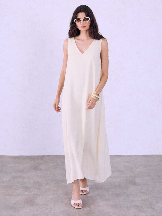 Celestino Rochie De Damă Monocromă Maxi Loose Fit Bej Deschis