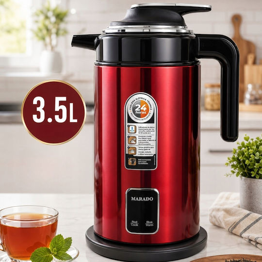 Verk Group Βραστήρας 3.5lt 1500W Κόκκινος