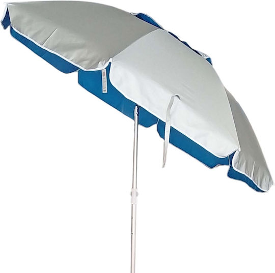 Mega Bazaar Folding Aluminum Beach Umbrella Diameter 2.3m with Blue Air Duct