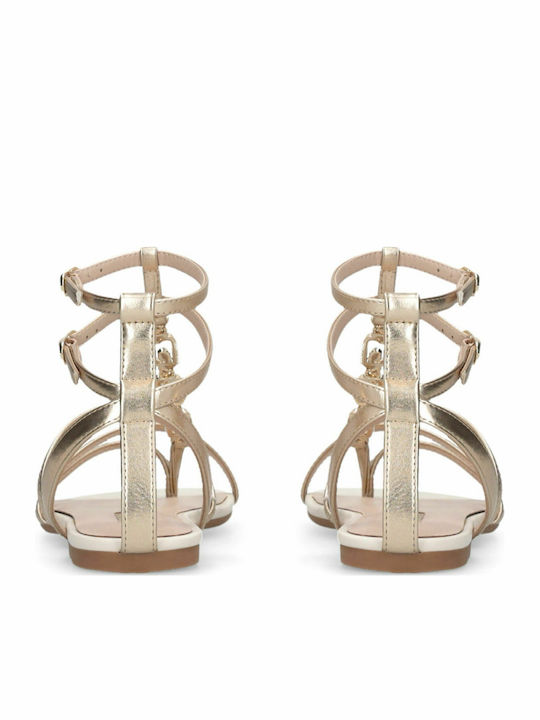 Flache Sandalen Für Damen Gold