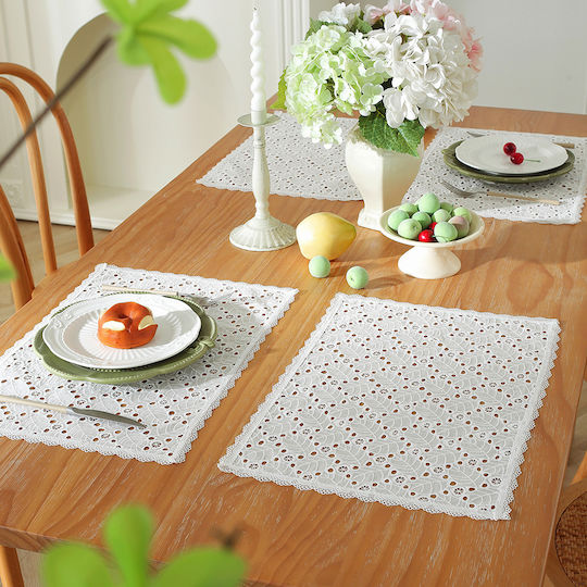 FRIPIA Текстилни Салфетки Бели 45x30см FRIPIA Текстилни Салфетки Бели 45x30см