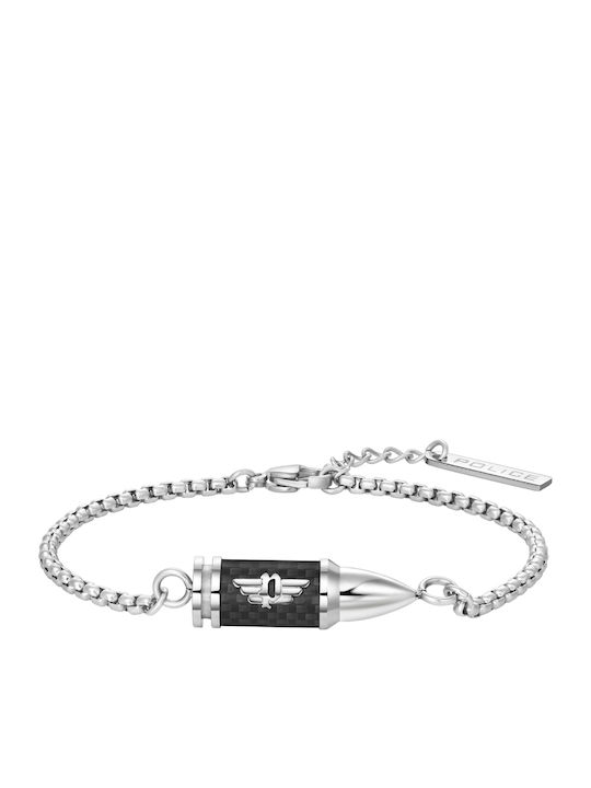Police Herren Armband Kette aus Stahl 18.5cm
