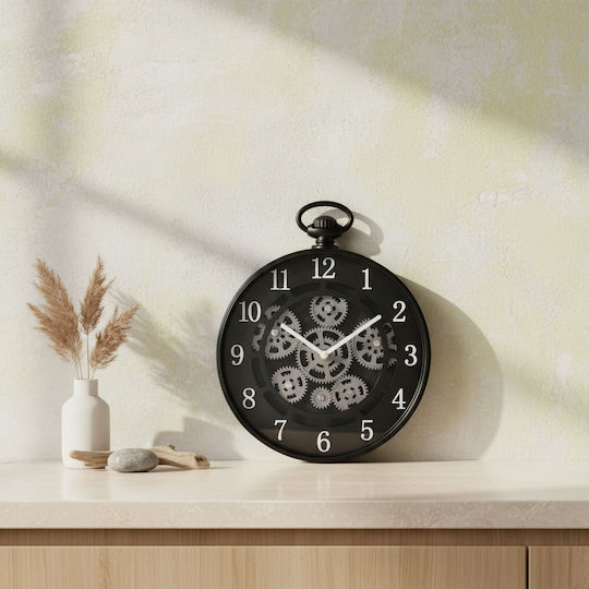 Mondex Ceas de perete silențios negru 30x37cm