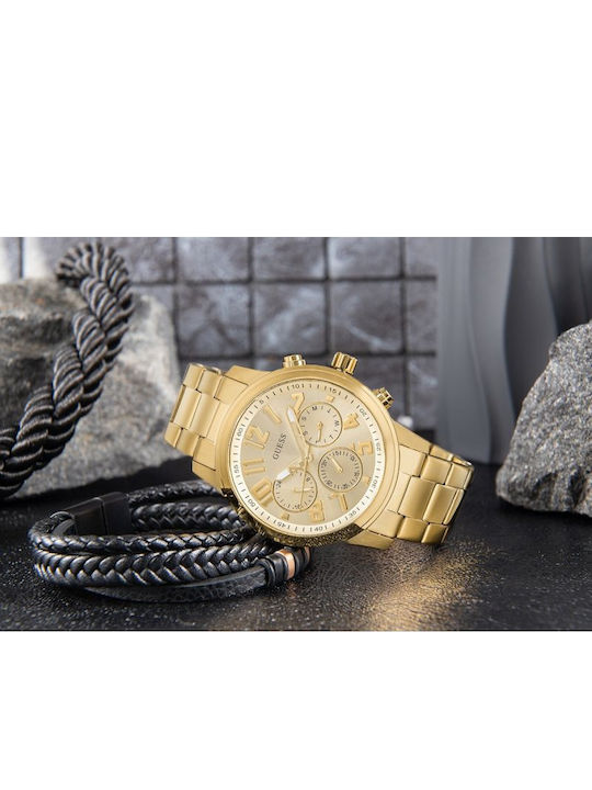 Guess Parker Men's Watch 44mm Battery with Gold Metal Bracelet