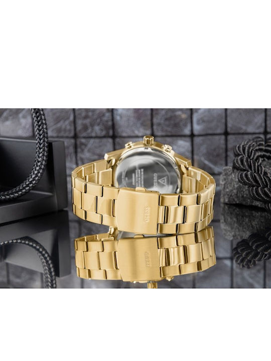 Guess Parker Men's Watch 44mm Battery with Gold Metal Bracelet