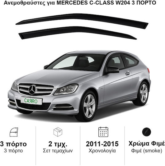 Heko Set deflectoare de vânt Dark Fime pentru Mercedes-Benz Clasa C 2buc