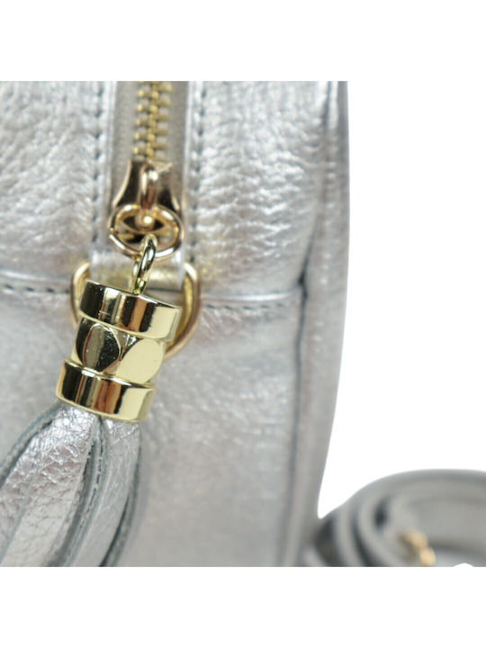 Passaggio Leder Damen Schultertasche Silber