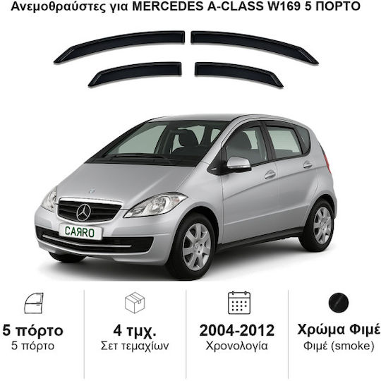 Heko Satz Windabweiser Vordere und Hintere Dark Fime für Mercedes-Benz Eine Klasse 4Stück