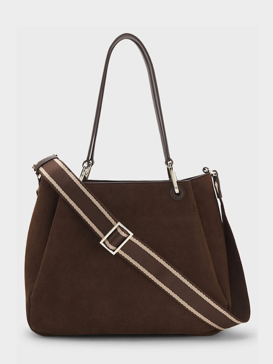 Stoff Damen Handtasche Tote Handgelenk Braun
