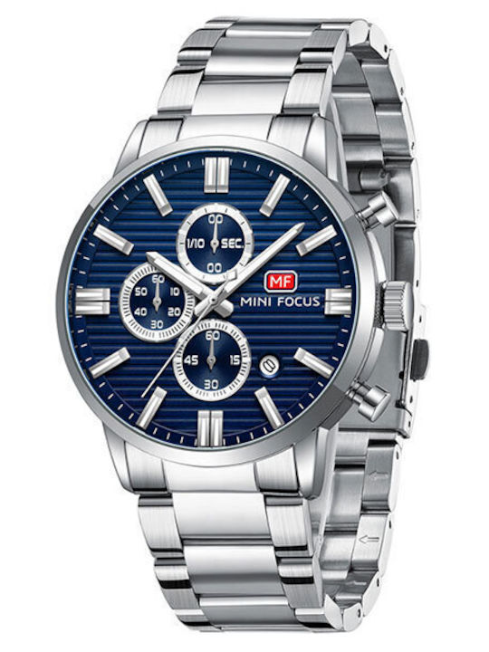 Mini Focus Herrenuhr mit Batterie und Metall-Armband