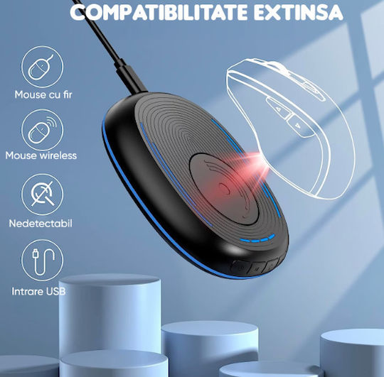 Mouse Jiggler Nedetectabil Simulând Mișcarea Mouse-ului Buton Anti-somn Pornit-oprit Funcție Auto-click Negru
