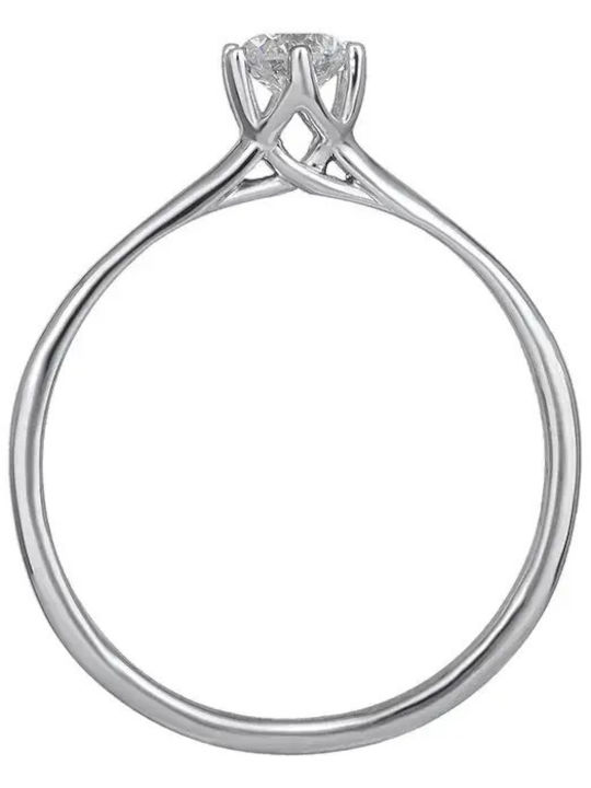 Einzelner Steine Ring aus Gold 18K mit Diamant