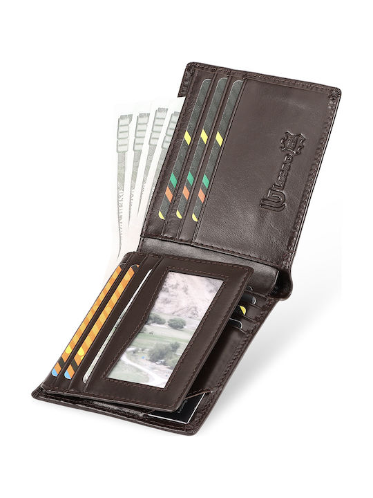 Мъжки кожен портфейл с RFID Кафяв