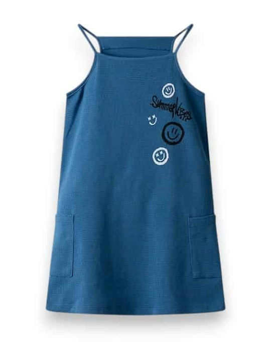 Girls Sleeveless Dress Petrol