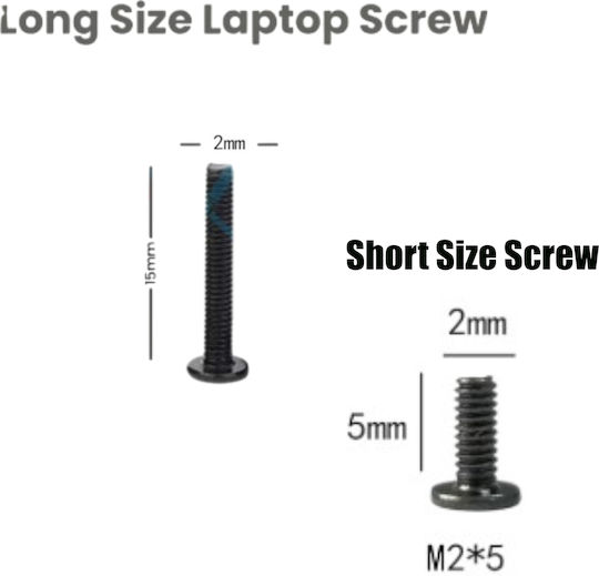 Screws Set Laptop Asus X450 X450ca X450ep X450la X450ln X450vb A450 A450vp A450cc A450la F450 F450ca F450ln F450jf-wx016h Bottom Case Screws 2mm X 15mm & 2mm X 5mm 10pcs Code 1-bolt009