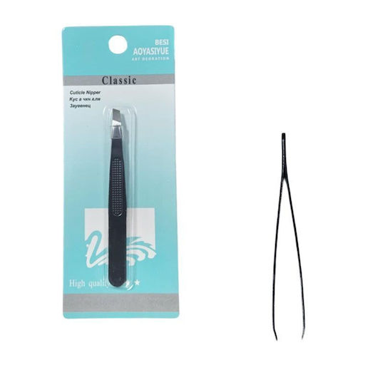 Professional Black Eyebrow Tweezers