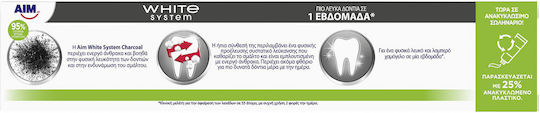 AIM White System Charcoal Οδοντόκρεμα με Ενεργό Άνθρακα για Λεύκανση 75ml