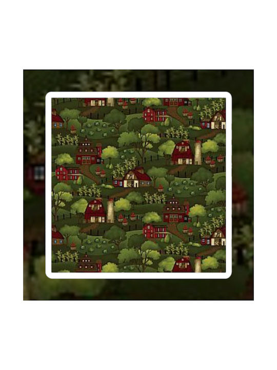 Oxygen Decorative Pillow Case Green Houses Green 45x45cm