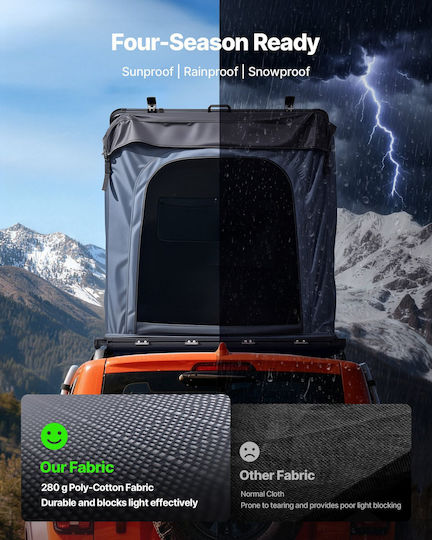 Vevor Cort Camping Pop Up Pentru Automobil Gri Cu Dublu Material