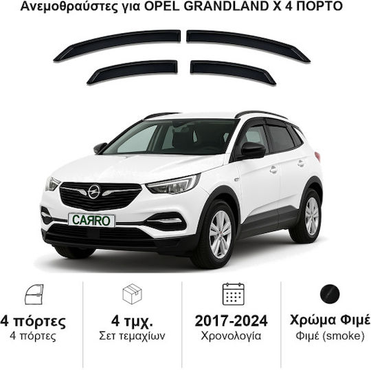 Heko Комплект Ветробрани Dark Fime за Opel Грандланд Икс 2017+ 4бр