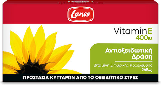 Lanes Vitamin E Βιταμίνη για τo Δέρμα & Αντιοξειδωτική δράση 400iu 268mg 30 κάψουλες