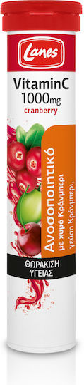 Lanes Vitamin C Eff Vitamin for Immune System Boost, the Skin & Antioxidant Action 1000mg Cranberry 20 eff. tabs