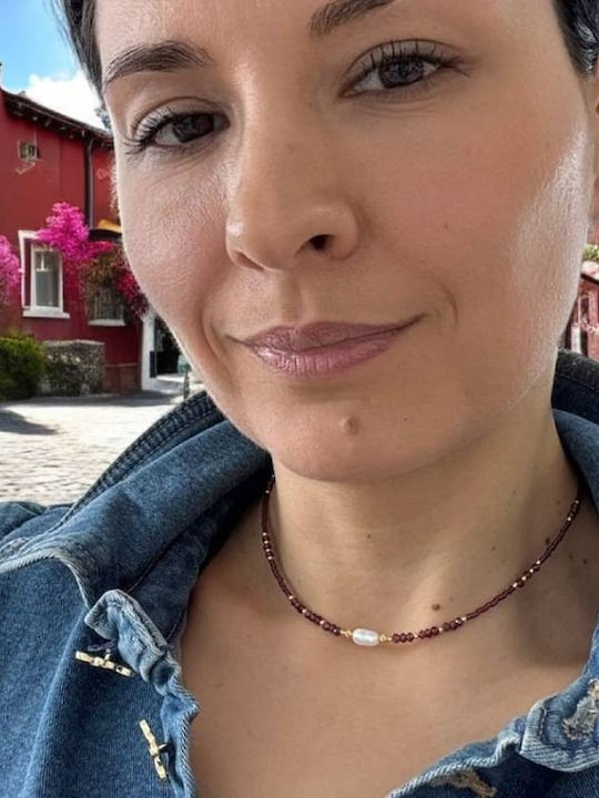 Ezera Choker Din Argint Plăcut Cu Aur Roșu Ezera Choker Din Argint Plăcut Cu Aur Roșu
