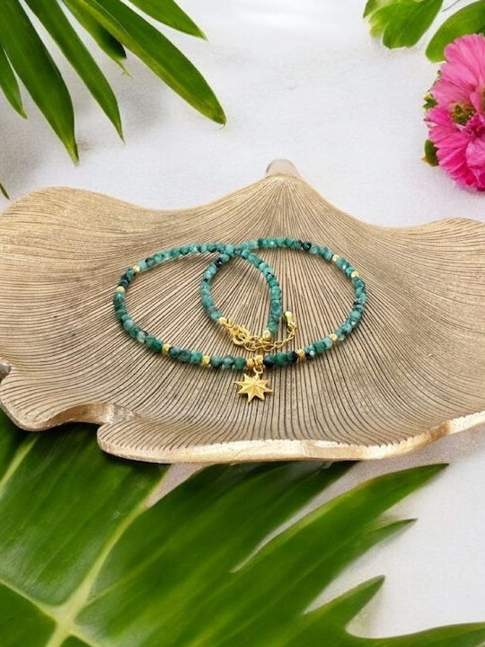 Ezera Choker Semn Zodiacal Leu Din Argint Plăcut Cu Aur Verde Ezera Choker Semn Zodiacal Leu Din Argint Plăcut Cu Aur Verde