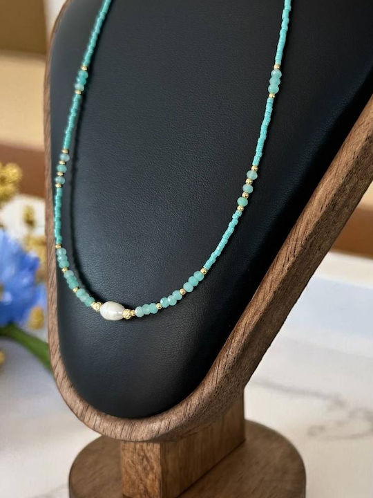 Ezera Choker από Επιχρυσωμένο Ασήμι Μπλε