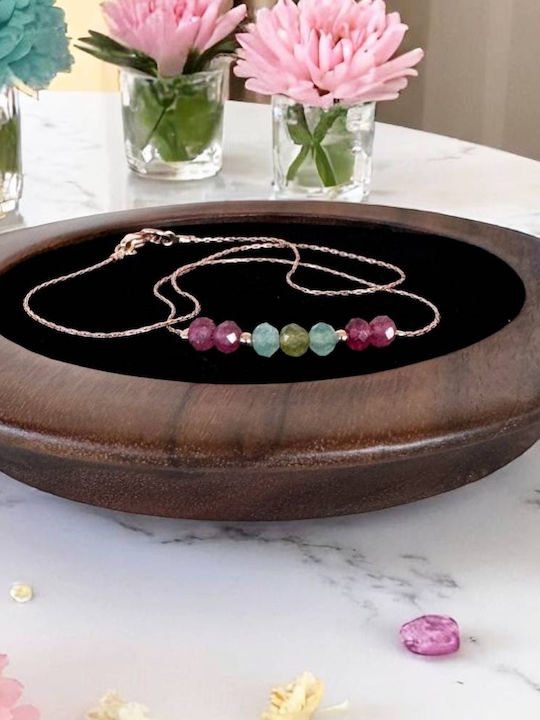 Ezera Choker Din Argint Roz Plăcat Cu Aur