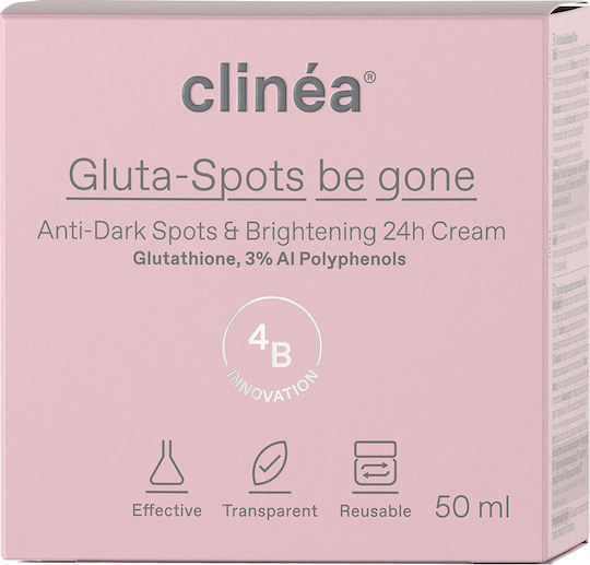Clinea Gluta-spots Be Gone 24h Face Cream for Dark Spots Brightening & Redness with Hyaluronic Acid & Niacinamide 50ml