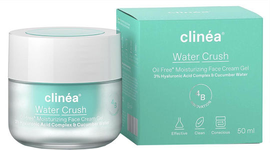 Clinea Water Crush Light 48ωρη Ενυδατική & Ρυθμιστική Κρέμα Προσώπου Ημέρας με Υαλουρονικό Οξύ & Πρεβιοτικά 50ml