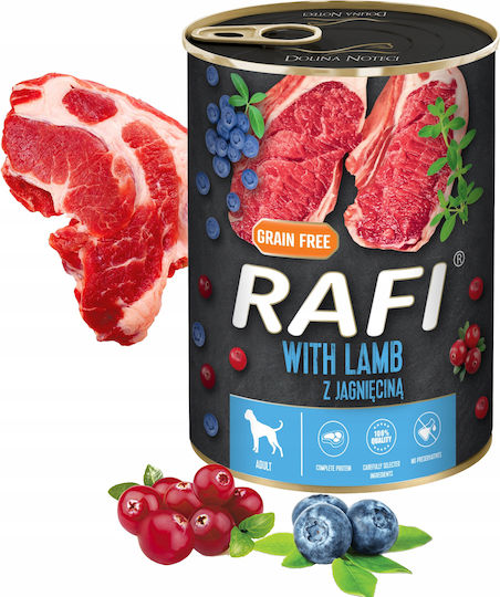 Rafi Hrana Umedă Pentru Câini Dietetică cu Miel și Carne de Vită Fără Cereale 12x400gr