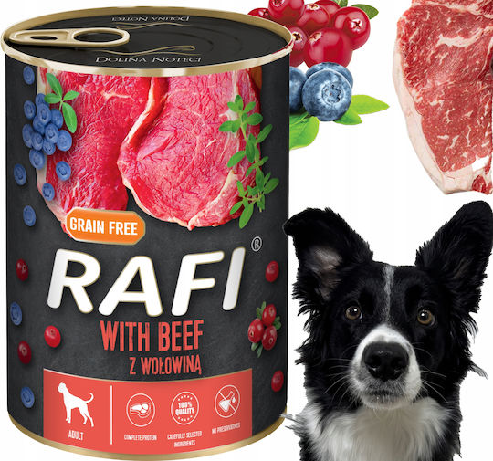 Rafi Nasses Hundefutter Dose Diät mit Rindfleisch ohne Getreide 6x400gr