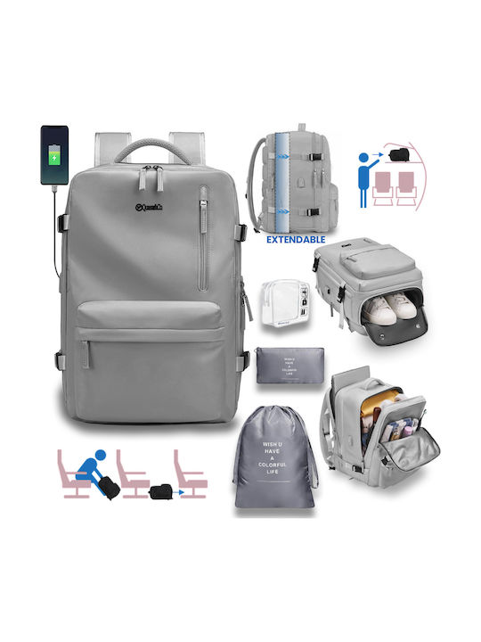 Quasar Rucsac extensibil pentru bagaj de mână Waterproof 36 lt Gri