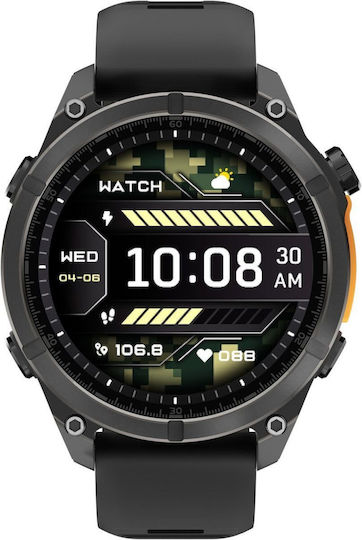 Forever Focus SW-900 Smartwatch with Heart Rate Monitor (Black)