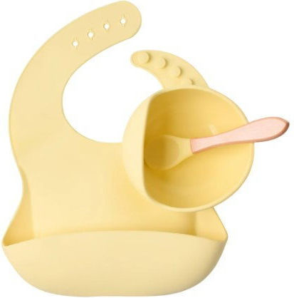 Silicone Feeding Set with Anti-Slip Base Yellow 5 Pieces