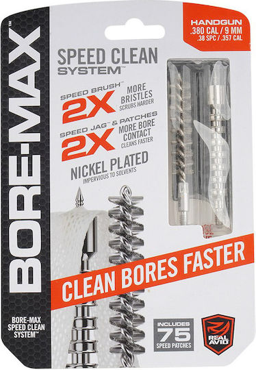 Real Avid Bore Max Speed Clean System Cleaning Kit Firearms 380/9 Mm/.38 Spc/.357 Avbmset9mm
