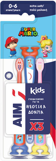 AIM Set Children's Toothbrushes 3 Pieces Pink
