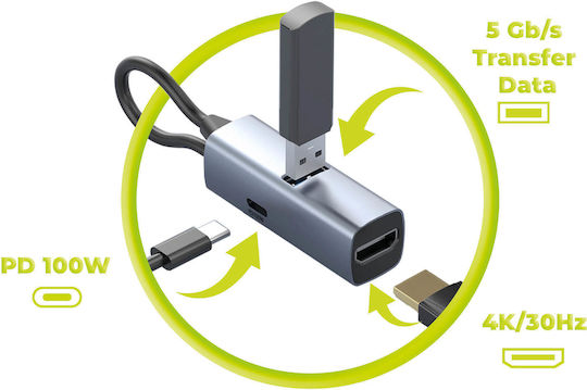 Mobile Origin USB Hub 3 Ports with USB-A / USB-C Connection