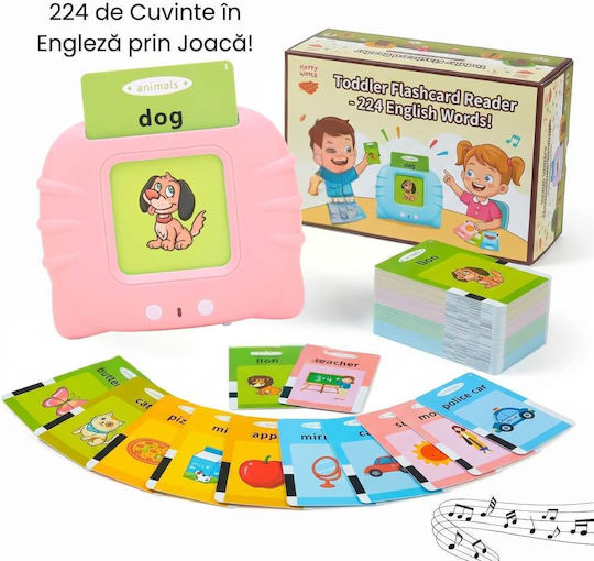 Jucărie Educativă Interactivă Cititor De Carduri Pentru Copii 224 Cuvinte În Engleză Învățare Prin Joacă Vocabular Animale Fructe Mașini Usb Reîncărcabil Albastru Roz