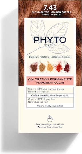 Phyto Phytocolor Haarfärbemittel Ohne Ammoniak 7.43 Hellgold Kakao 50ml