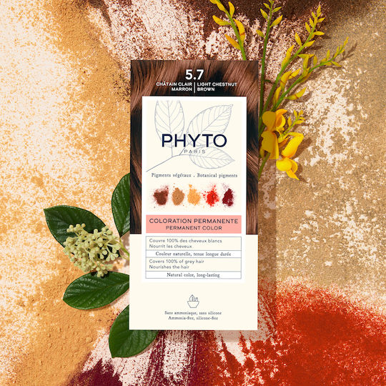 Phyto Phytocolor Hair Dye No Ammonia 5.7 Light Brown Mahogany 50ml