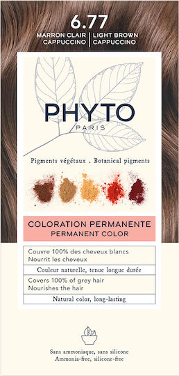 Phyto Phytocolor Hair Dye No Ammonia 6.77 Light Marron Cappuccino 50ml