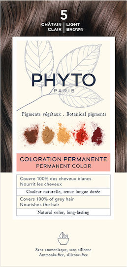 Phyto Phytocolor Vopsea de Păr Fără Amoniac 5.0 Castaniu Deschis 50ml
