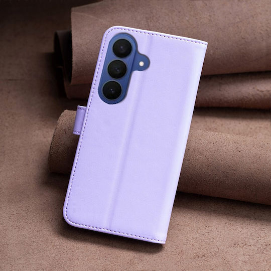Binfen Book Synthetic Leather / Silicone Purple Galaxy A27