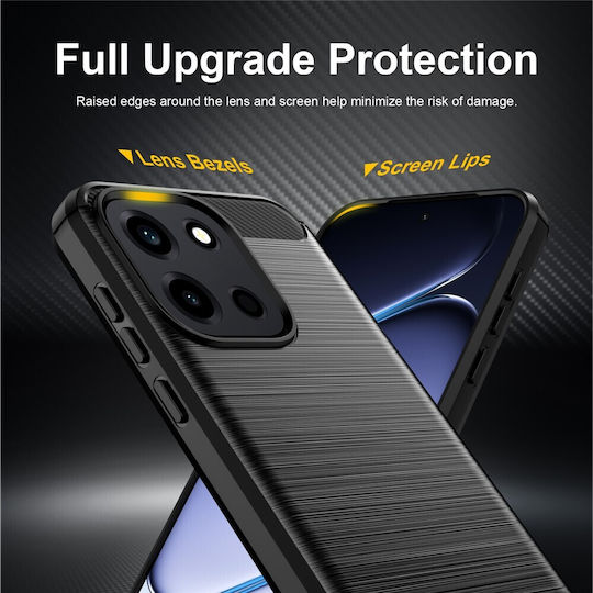 Techsuit Carbon Rückseitenhülle Silikon / Kunststoff Blau (OnePlus Nord 6)