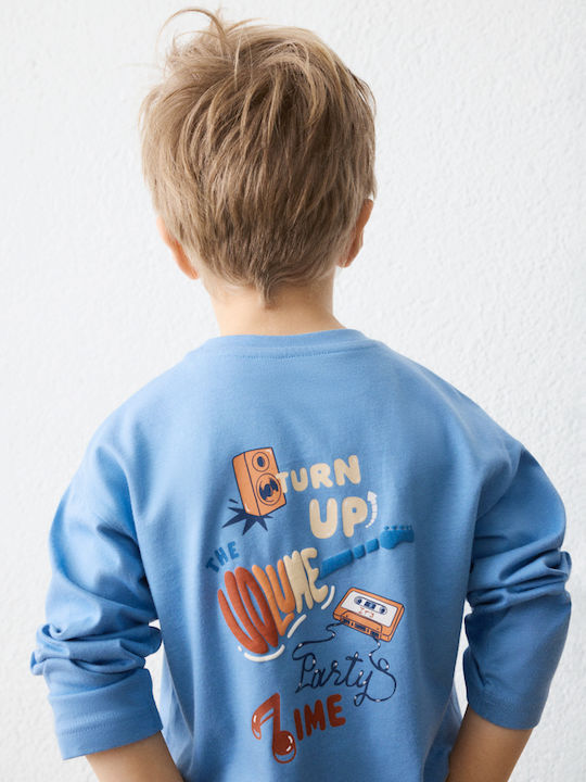 Kinderoberteile Kurzärmelig Blau Meliert