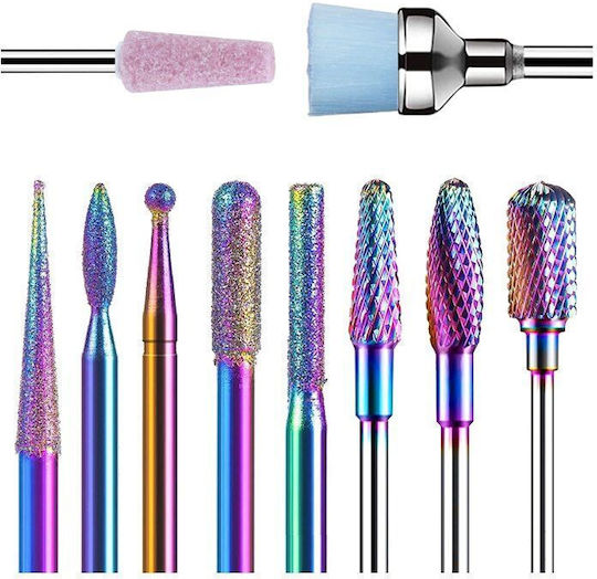 Nail Drill Bits Set Storage Box 10 Pieces